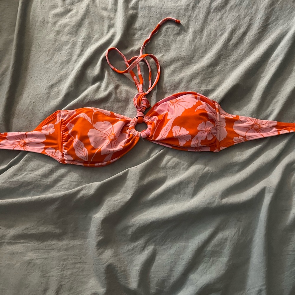 Wild Fable Orange Floral Bikini Top